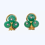 Retro Aventurine Diamond Earrings