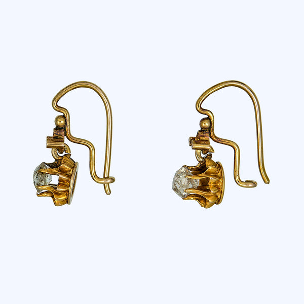Victorian diamond dangle earrings 1.0 ct.