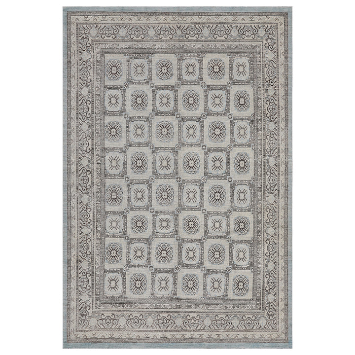 Grey Traditional Wool Rug - 7'10" x 10'8"