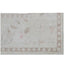 Vintage floral rug with faded pastel hues and geometric border.