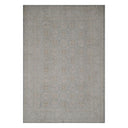 Rectangular area rug with elegant geometric and floral pattern design.