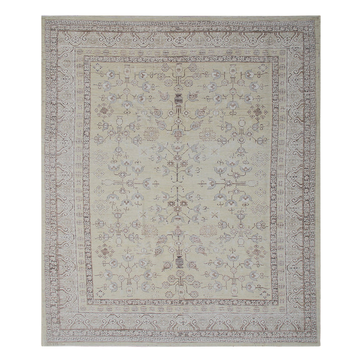 Cream Traditional Wool Rug - 7'10" x 9'11"