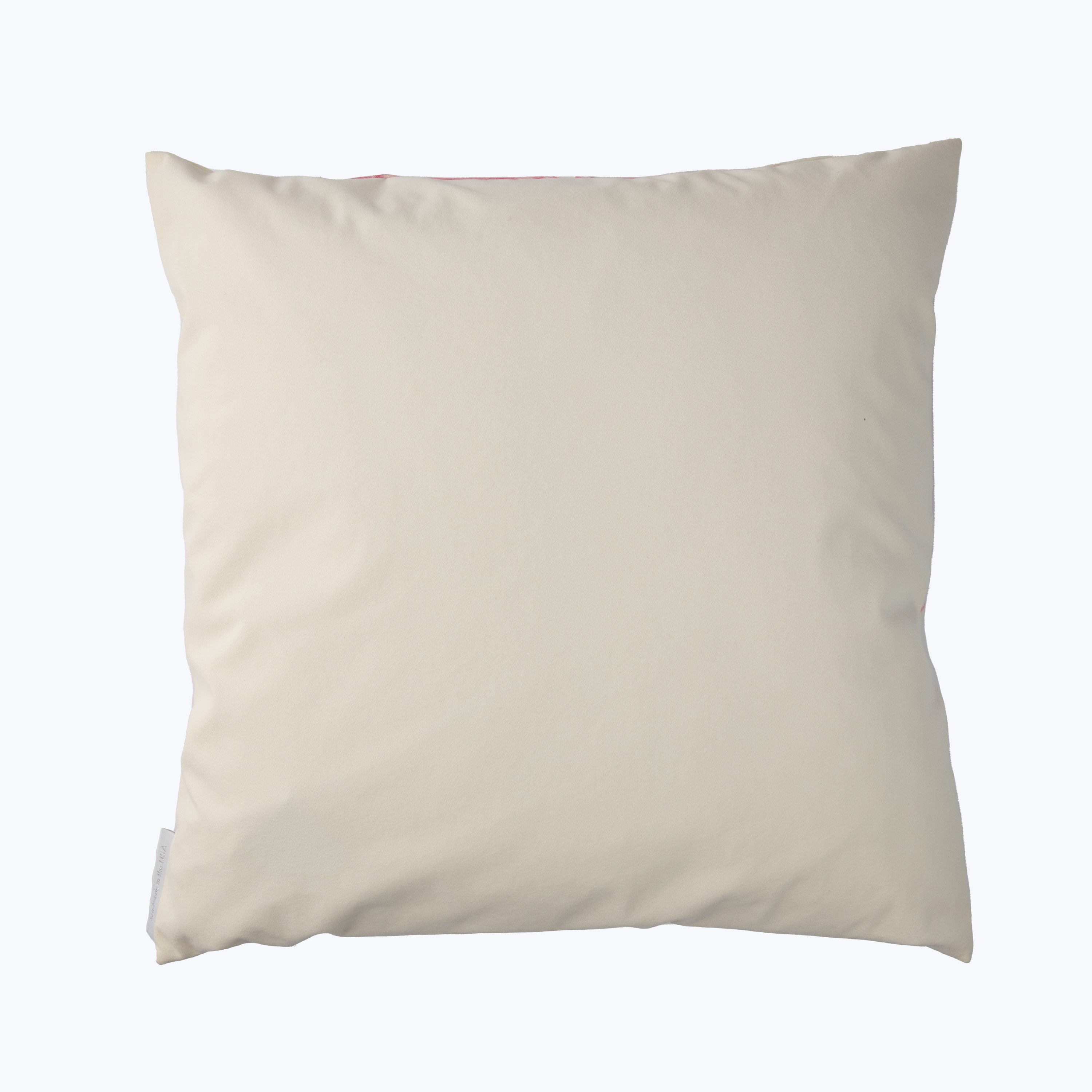 Plume Rose Finch Ivoire Eco Suede Pillow
