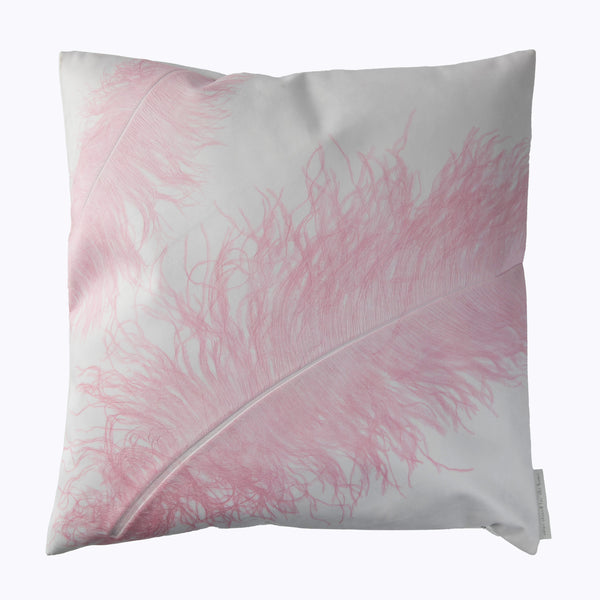 Plume Eco Suede Pillow, Rose Finch