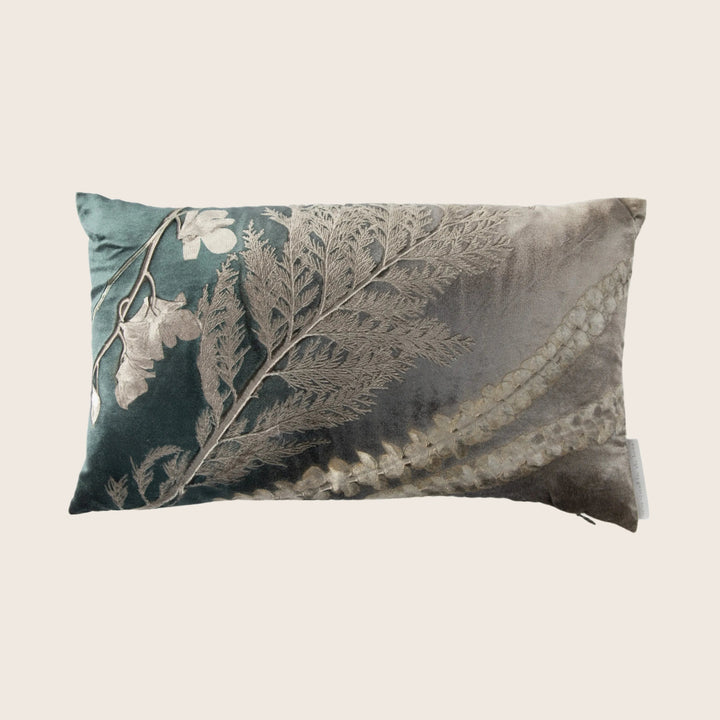 Collage Ombre Lumbar Pillow, Malachite on Cobble