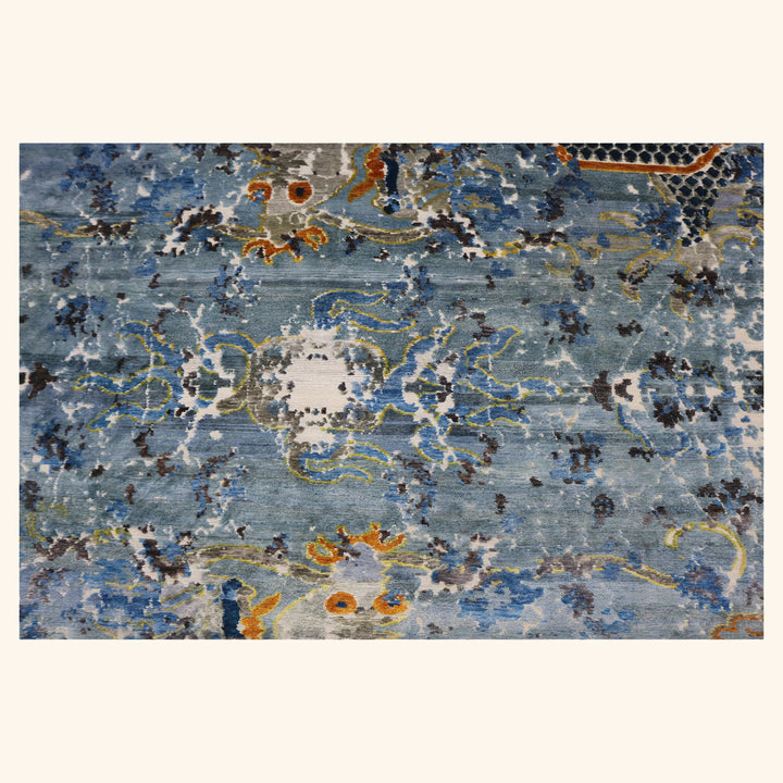 Blue Nu Vibrant Silk Rug - 9' x 12'4" Default Title