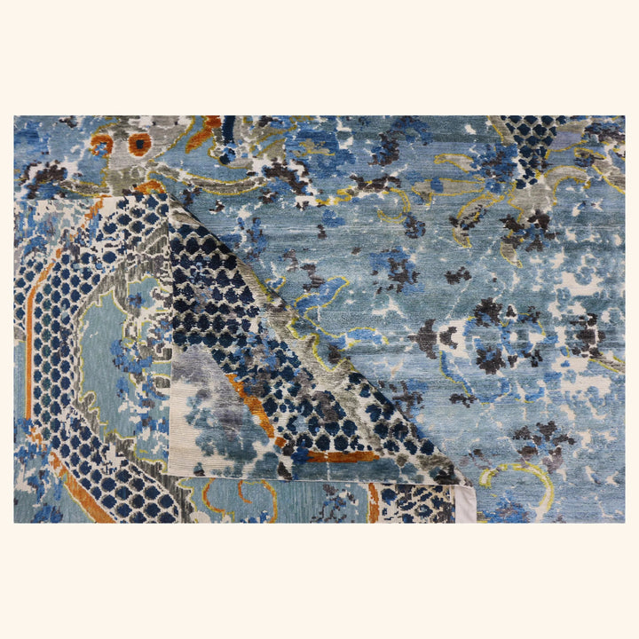 Blue Nu Vibrant Silk Rug - 9' x 12'4" Default Title