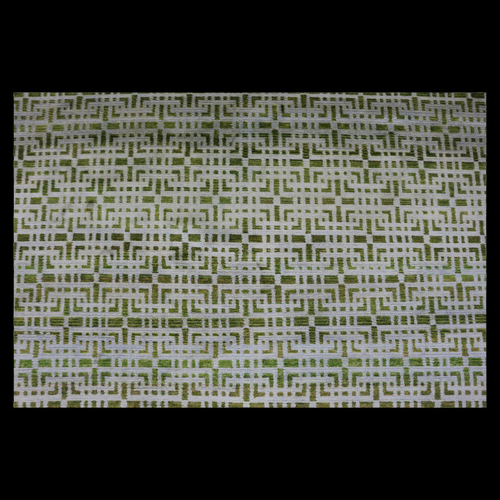 Green and Grey Nu Vibrant Geometric Silk Rug - 9' x 12' Default Title