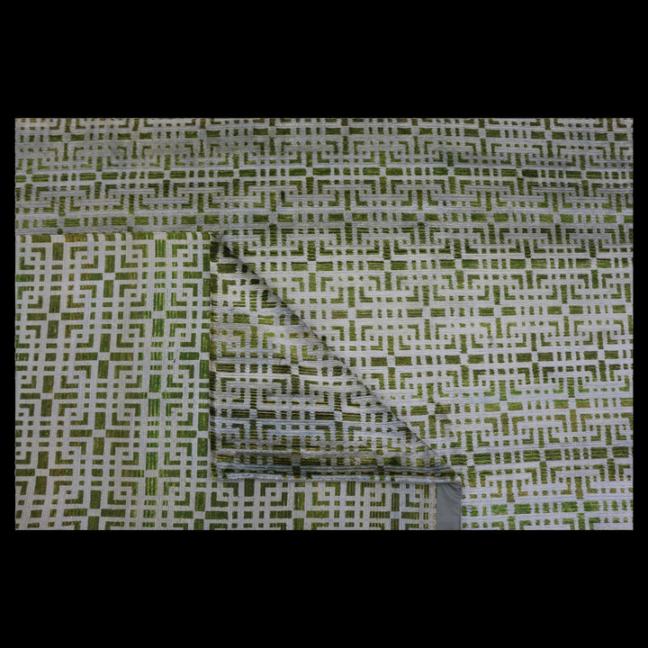 Green and Grey Nu Vibrant Geometric Silk Rug - 9' x 12' Default Title