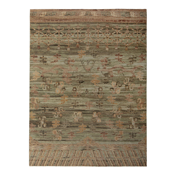 Green Transitional Wool Rug - 9' x 12'1" Default Title