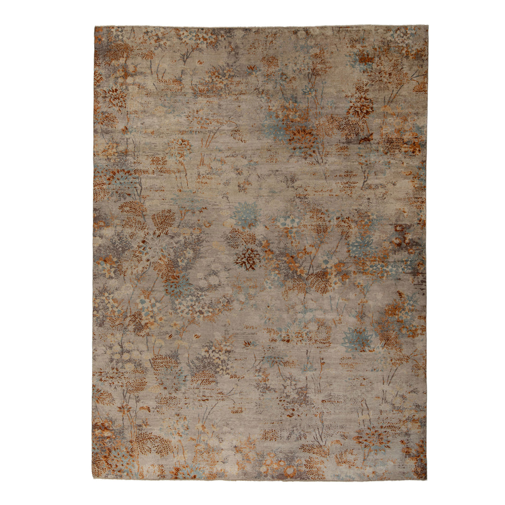 Natural Transitional Wool Silk Blend Rug - 9' x 12'1" Default Title