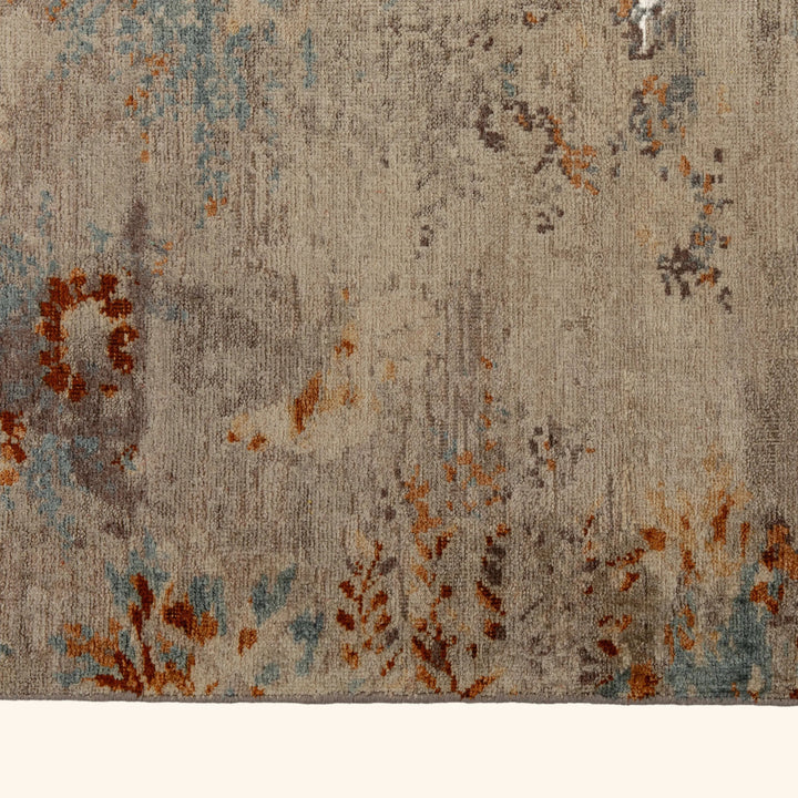 Natural Transitional Wool Silk Blend Rug - 9' x 12'1" Default Title
