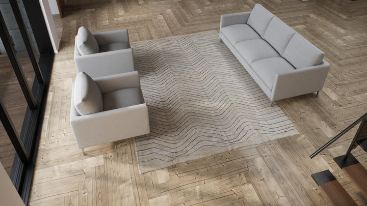 Beige Geometric Turkish Flatweave Wool Rug - 8' x 11'