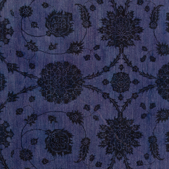 Purple Patterned Wool Rug - 3'3" x 8'2"