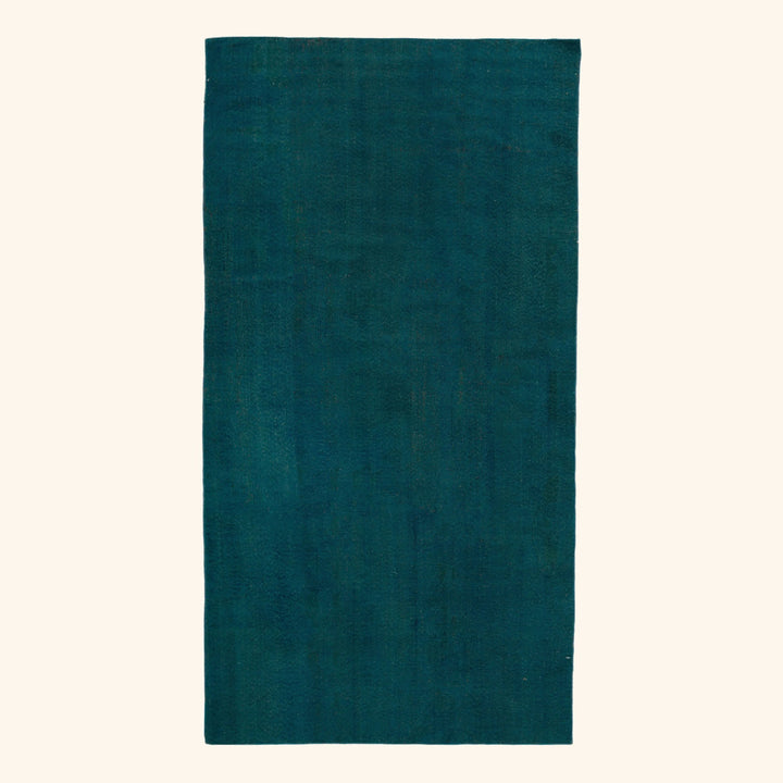 Blue Patterned Wool Rug - 4' x 8'6"