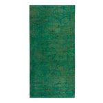 Green Patterned Wool Rug - 3'10" x 8'4"