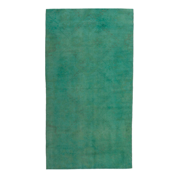 Green Patterned Wool Rug - 4' x 8'6"