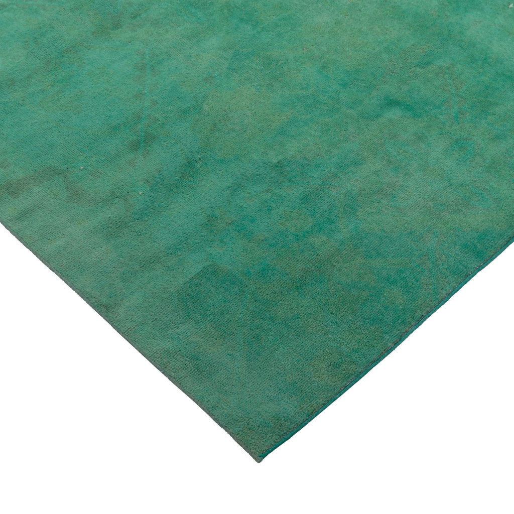 Green Patterned Wool Rug - 4' x 8'6"
