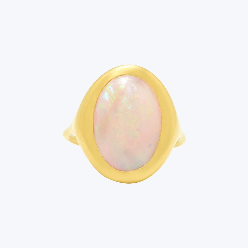 Oval Opal Carved Ring Default Title