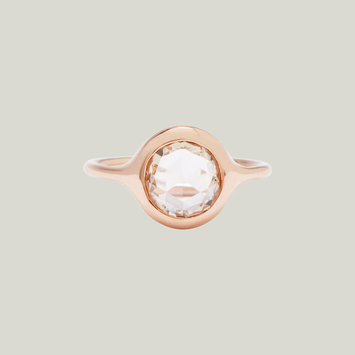 Pink Round Rose Cut Carved Ring Default Title