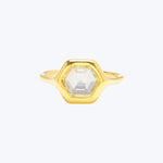 Hexagon Diamond Carved Ring Default Title