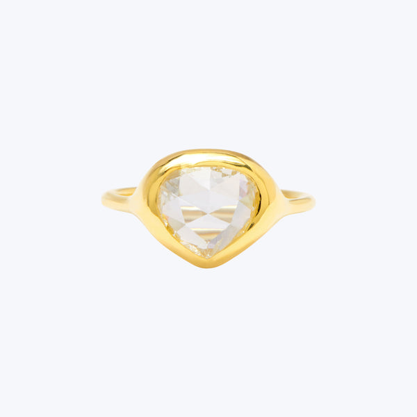 Antique Pear Diamond Carved Ring Default Title