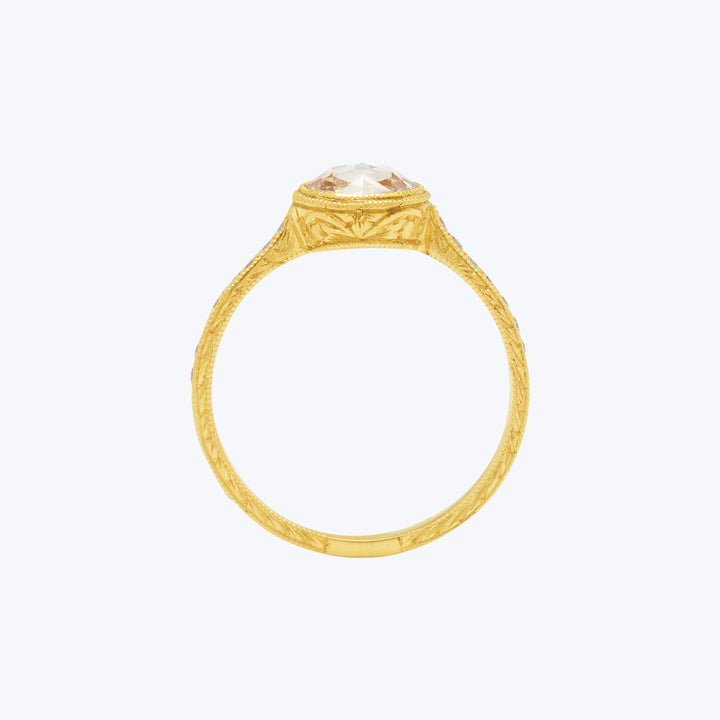 Engraved Cathedral Ring with Pave Band Default Title