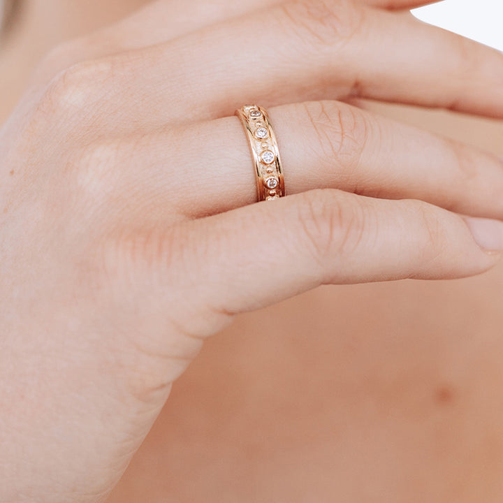 Dew Drop Mediterranee Diamond Ring, 14k Yellow Gold