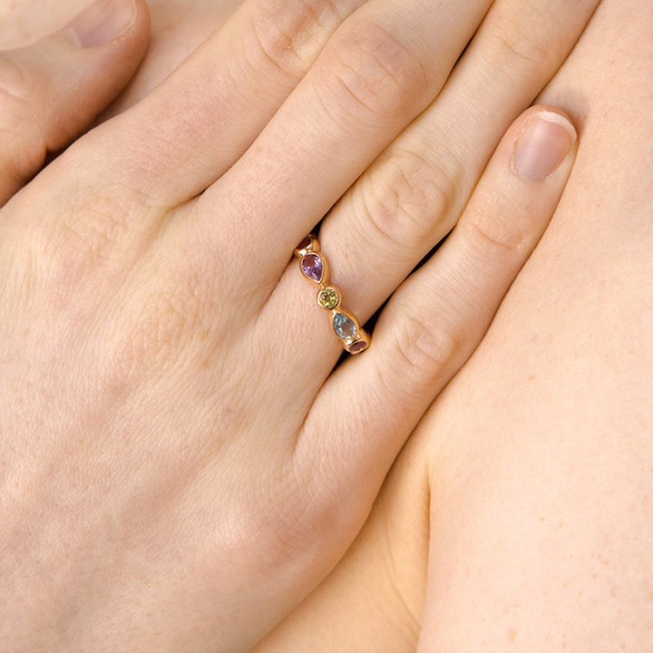 Classique Multicolor Ring, 14K Yellow Gold