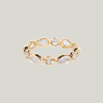 Classique Moonstone + Clear Topaz Ring, 14K Yellow Gold