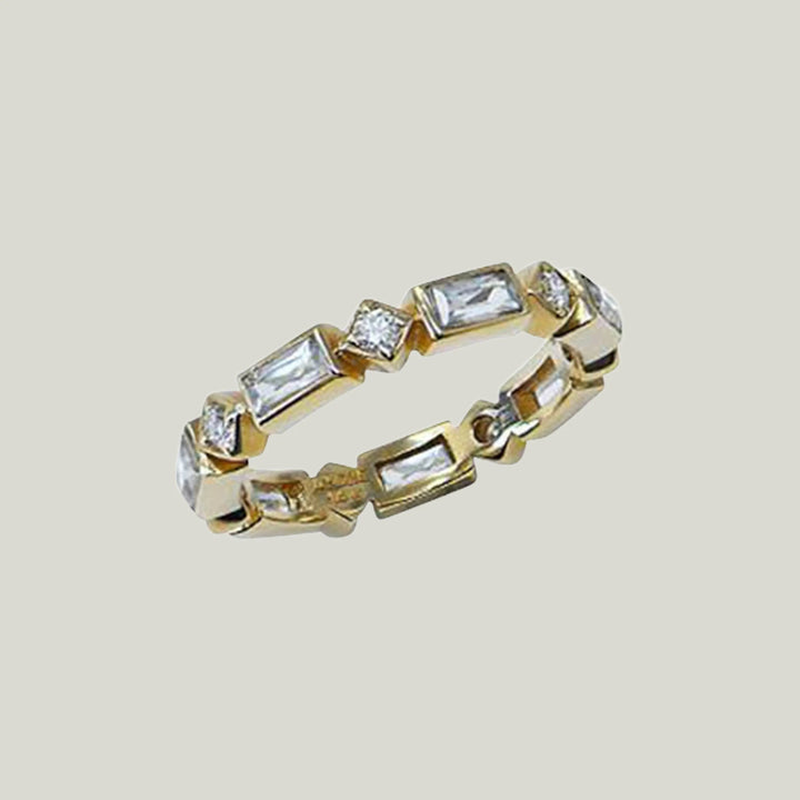 Cleo Clear Topaz Ring, 14k Yellow Gold