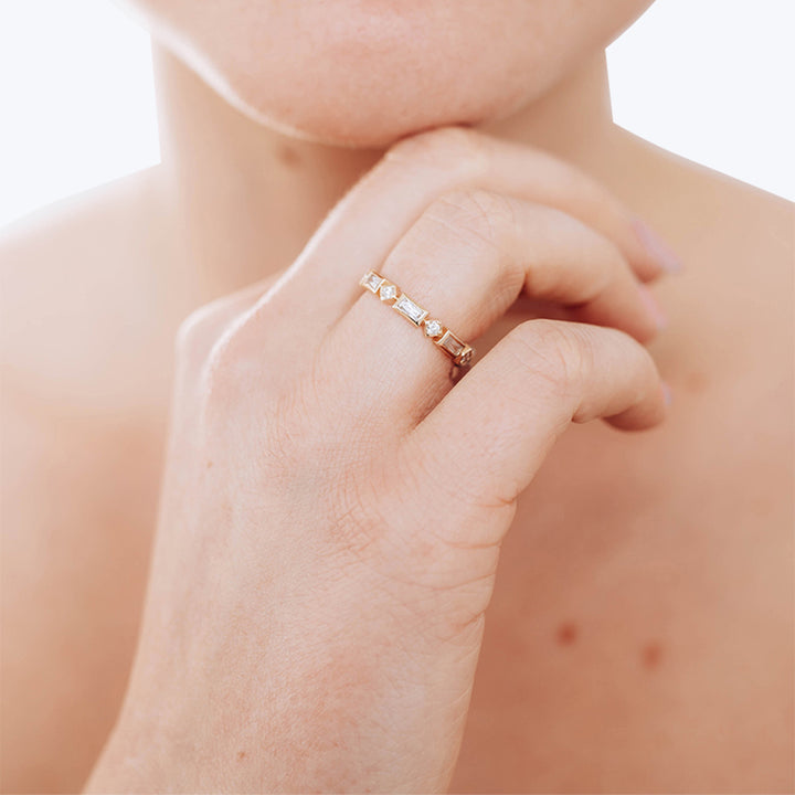 Cleo Clear Topaz Ring, 14k Yellow Gold