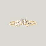 Cleo Deco White Topaz Ring, 14k Yellow Gold