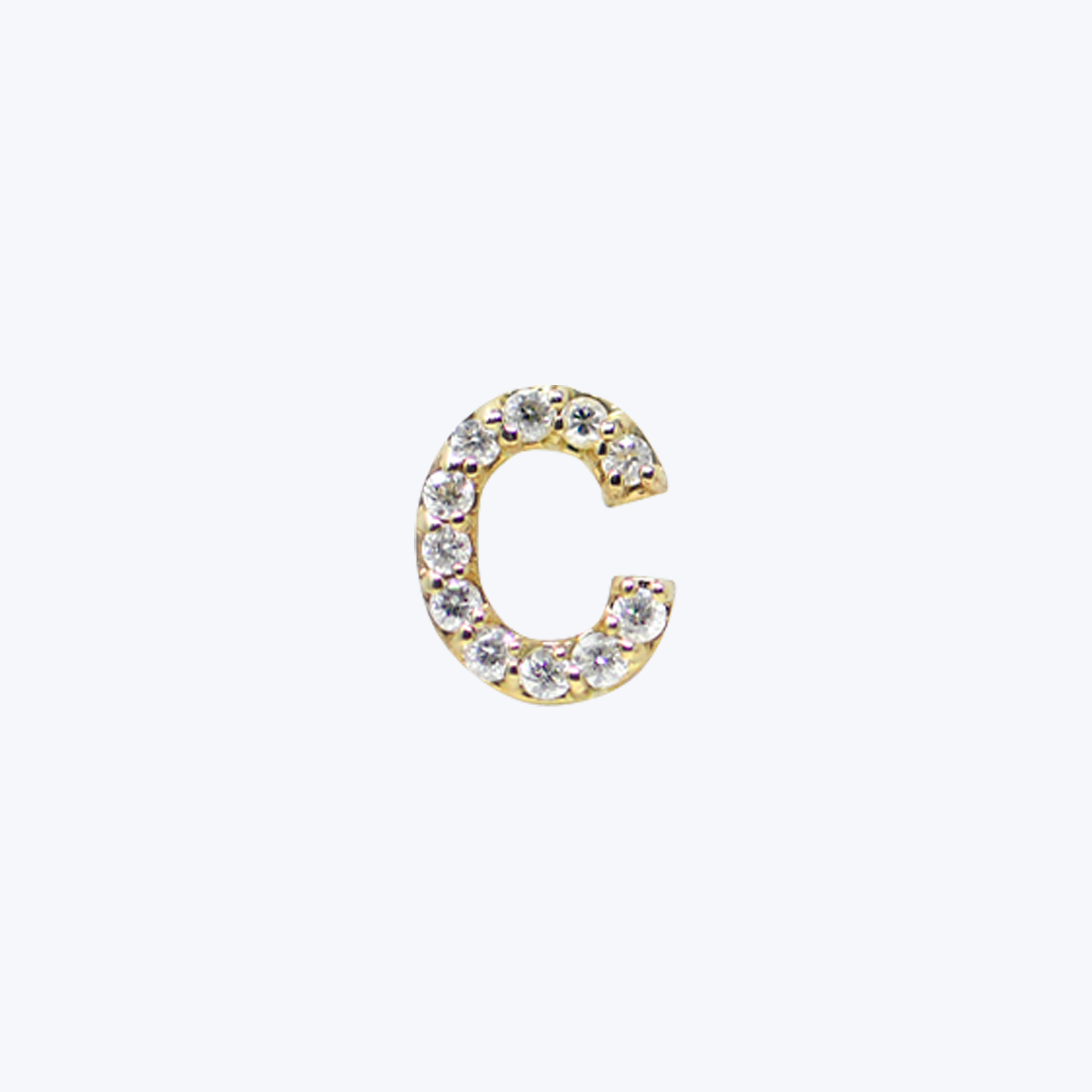 Love Letter Pave Diamond Earrings, 14K Gold C