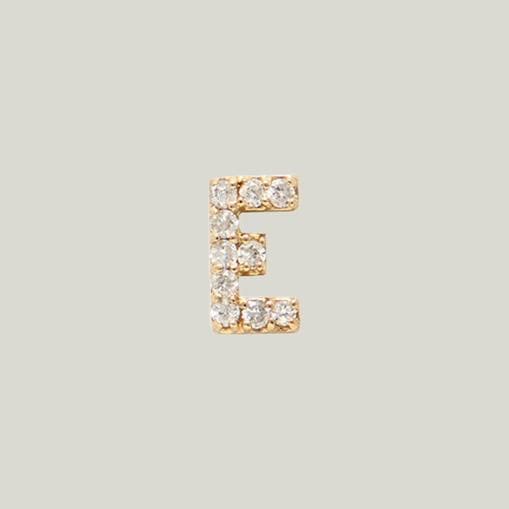 Love Letter Pave Diamond Earrings, 14K Gold E
