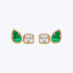 Melia Toi  & Mois Emerald + Diamond Stud
