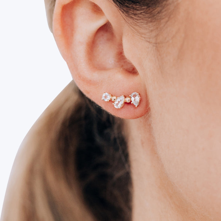 Anzie x Mel Soldera Petite White Topaz Right Crawler