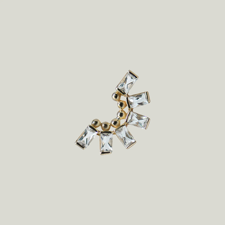 Anzie x Mel Soldera Deco Fan White Topaz Earrings