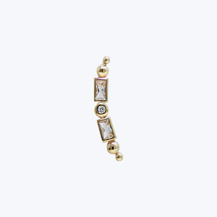 Anzie x Mel Soldera Deco Clear Topaz + Diamond Ear Crawler Right
