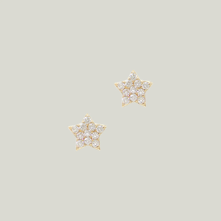 Lover Letter Diamond + Clear Topaz Star Earrings
