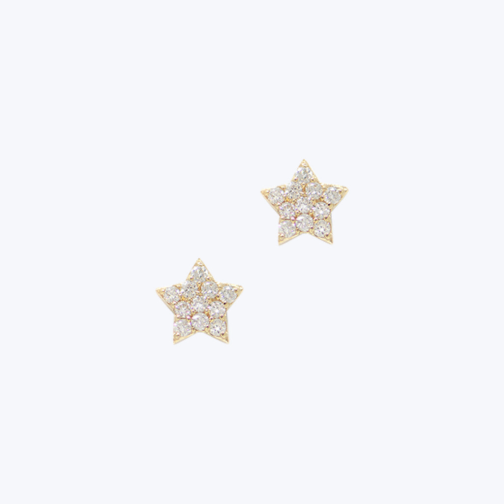 Lover Letter Diamond + Clear Topaz Star Earrings