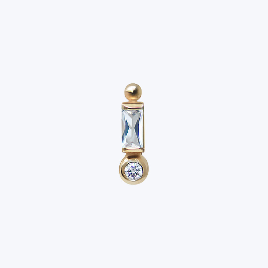 Cleo Clear Topaz Baguette Diamond Earrings