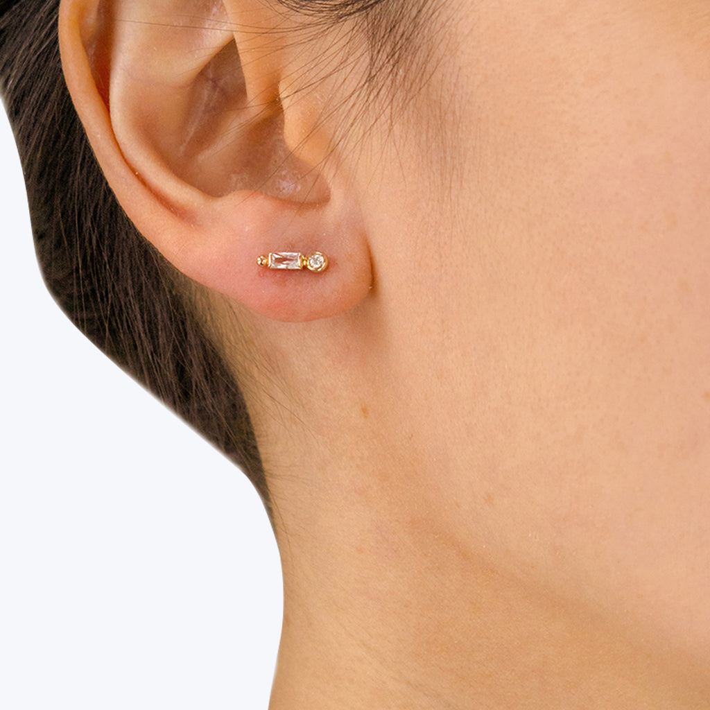 Cléo Long Fringe Earring Backing Single / White Gold