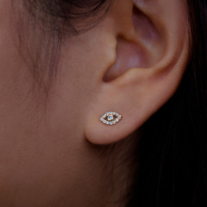 Classique Pave Evil Eye Earrings