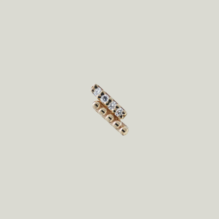 Dew Drop Diamond Double Bar Earring