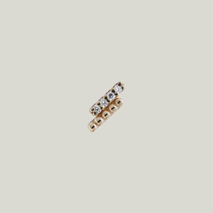 Dew Drop Diamond Double Bar Earring