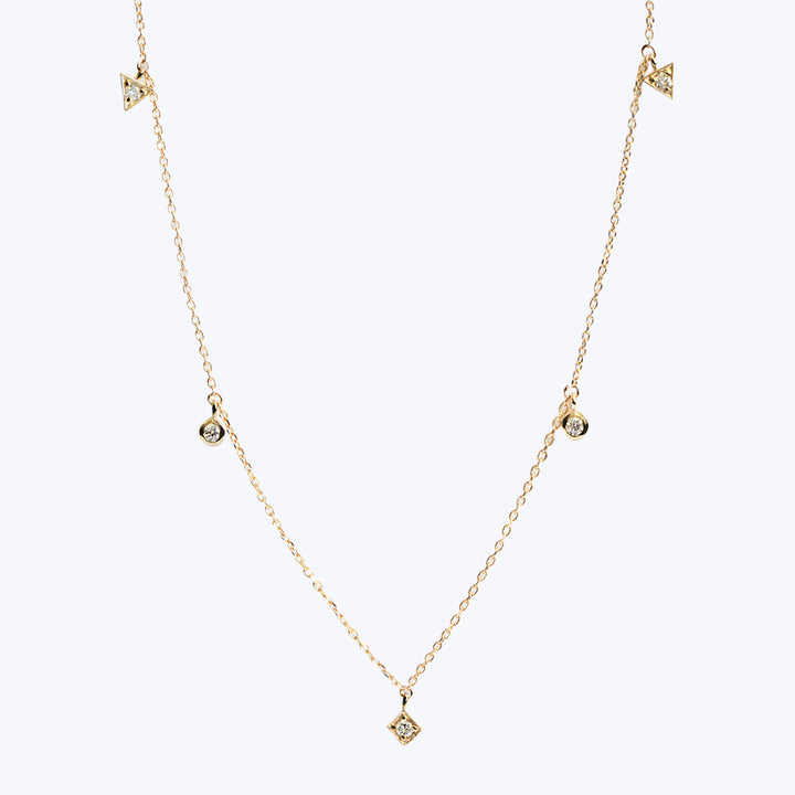 Cleo Floating Geometric Diamond Crew Necklace