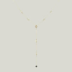 Gothic Diamond + White Topaz Y Necklace