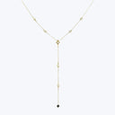 Gothic Diamond + White Topaz Y Necklace