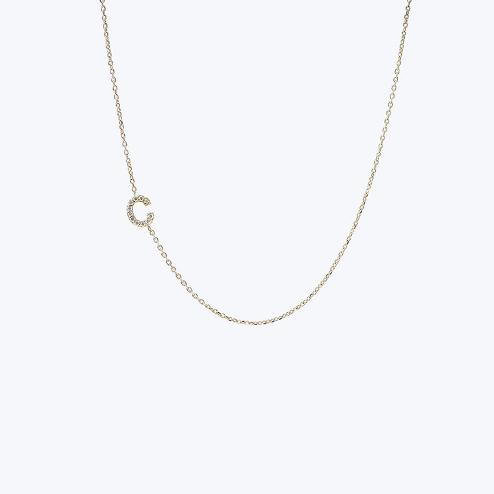 Love Letter Pavé Initial Necklace C